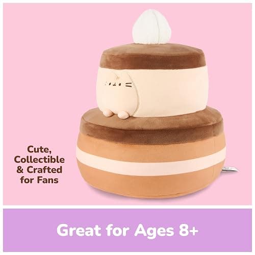 GUND Pusheen Chocolate Cake Squisheen, Squishy Toy, Collectible Plush Toy, Dessert Plush, Cat Stuffed Animal for Ages 8 and Up, Brown, 11” thumbnail 6