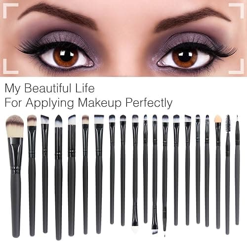 EmaxDesign 20 Pieces Makeup Brush Set Professional Face Eye Shadow Eyeliner Foundation Blush Lip Makeup Brushes Powder Liquid Cream Cosmetics Blending Brush Tool thumbnail 4
