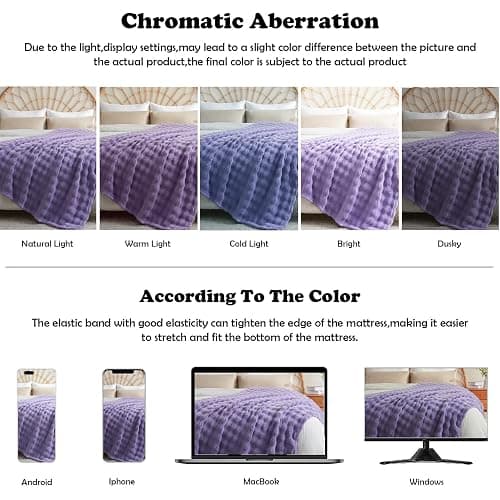 NEWCOSPLAY King Blanket for Couch Lavender Super Soft Flannel Fleece 3D Bubble Lightweight Bed Blanket All Season Use (Lavender, King(90"x110")) thumbnail 7