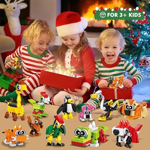 HOGOKIDS 60 Kinds Party Favors for Kids, 20 Pack 3-in-1 Animals Building Block Toy Sets for Goodie Bags Stocking Stuffer Classroom Prizes Birthday Christmas Easter Gifts for Boys Girls Ages 6-12+ thumbnail 2