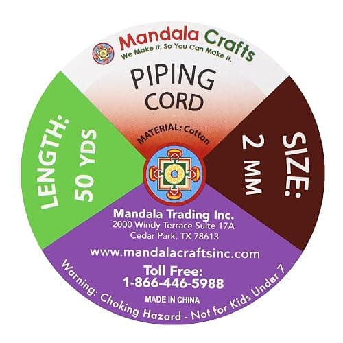 Mandala Crafts Black Soft Replacement Drawstring Cords for Sweatpants Bags - Piping Cord for Sewing Upholstery - 50 Yds 2mm Cotton Cording Macrame Rope Corset Strings thumbnail 3