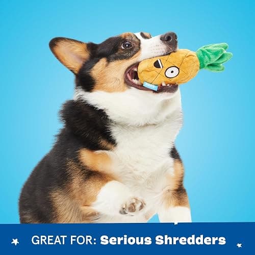 Barkbox Dog Toy 2 in 1 Interactive Plush Exterior with Squeaker & Crinkle Material, Tearable Dog Toy with Squeaky Spikey Ball Inside, Ideal for Toy Destroyers - Penny The Pineapple, Small thumbnail 5