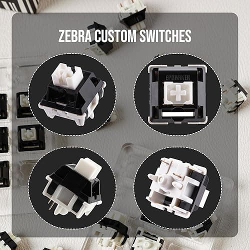 EPOMAKER Zebra 40gf Linear Mechanical Keyboard Switches, 5-Pin Pre Lubed Creamy Switch, 100 PCS, with POM Stem, 21mm Spring, Compatible with MX Keycaps for Gaming Keyboard thumbnail 7