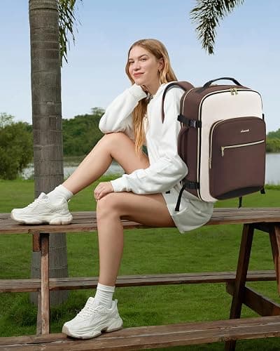 LOVEVOOK 40L Travel Backpack for Women & Men, Airline Approved Carry On Luggage with 3 Packing Cubes, TSA Overnight Bags, Waterproof Personal Item Bag, Weekender Essentials Backpacks fits 17" Laptop thumbnail 2