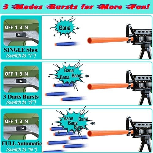 Toy Gun Automatic Sniper Rifle -3 Modes Toy Foam Blasters with Tactical Vest, Bipod, 2 Clips and 150 Darts, Electric Toys for Adults Boys Age 8-12 Gifts for Birthday Xmas thumbnail 3