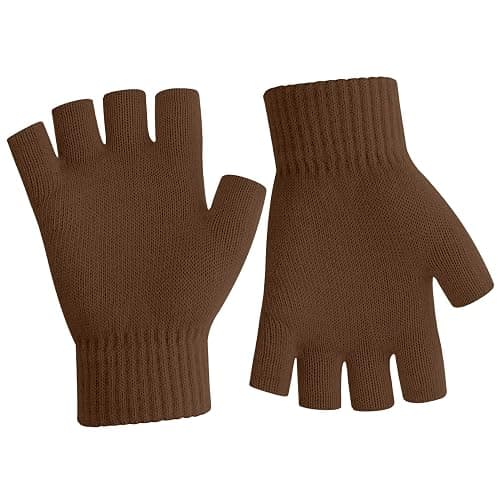 NZKNP Fingerless Gloves for Women & Men - Warm Knitted Mittens for Typing & Half Finger Gloves - Image 1