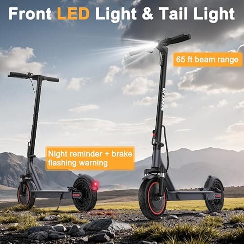 WERHY 10 Inches Electric Scooter, 500W Powerful Motor & 22 MPH Top Speed, 22-28Miles Long Range, Folding E Scooter with Dual Braking for Adults thumbnail 8