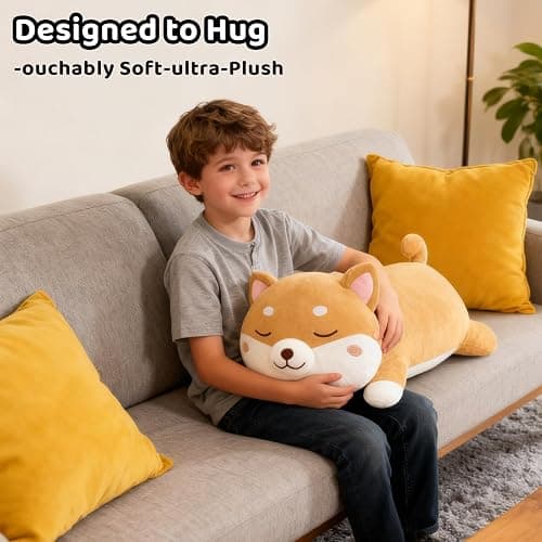 Finebee Weighted Shiba Inu Stuffed Animals, Cute Weighted Dog Plush, Soft Stuffed Weighted Shiba Inu Plushie Gifts for Kids & Adults(9.8" 0.8Lbs) thumbnail 7