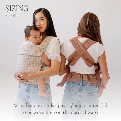 Mabē Monarch Ergonomic Baby Carrier – Premium Cotton Soft Structured Newborn to Toddler Carrier with Hip-Healthy Design, 3 Carry Positions (7-35lbs), Lightweight & Breathable, (Mocha) thumbnail 5