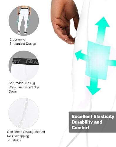 Roadbox 1, 2 or 3 Pack Men's Compression Pants Athletic Base Layer Cycling Tights Leggings for Running Yoga Basketball thumbnail 4