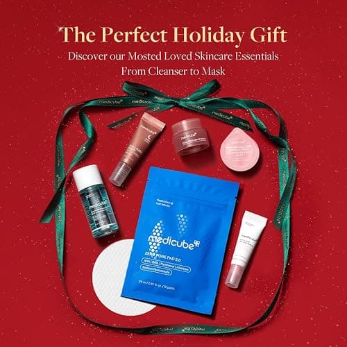 medicube Essentials Holiday Kit | 6-in-1 Mini Skincare Gift Set | Amazon Exclusive Trial Sizes for Radiant Skin | Travel Kit & Stocking Stuffers with Cleansing Oil, Toner Pads, Serum, Cream & Mask thumbnail 3