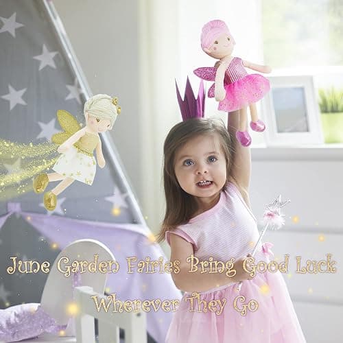 June Garden 12" Enchanted Garden Fairy Doll Joyce - Plush Stuffed Soft Doll Girl Gift - Gold Outfit and Wings thumbnail 6
