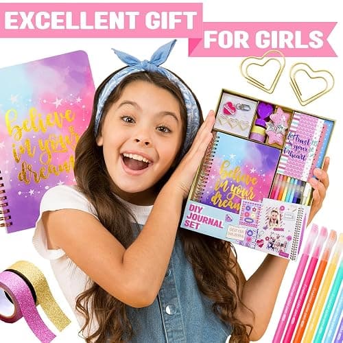 Nollh DIY Journal Kit for Girls - DIY Journal Set for Tween & Teen Girls, Stationery Set, Scrapbook & Diary Supplies Set, Journaling Art Crafts Kit, Ideal Gifts for 8 9 10 11 12 13 14 Year Old Girl thumbnail 2