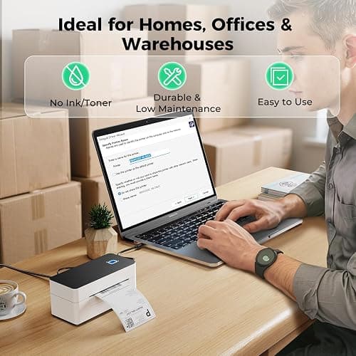 SVANTTO Bluetooth Thermal Shipping Label Printer 4x6, Compatible with Windows/Mac/Android/iOS, High-Speed 4x6 Label Printer for USPS, UPS, Ebay, Etsy, Shopify, Poshmark, Inkless Printing thumbnail 6