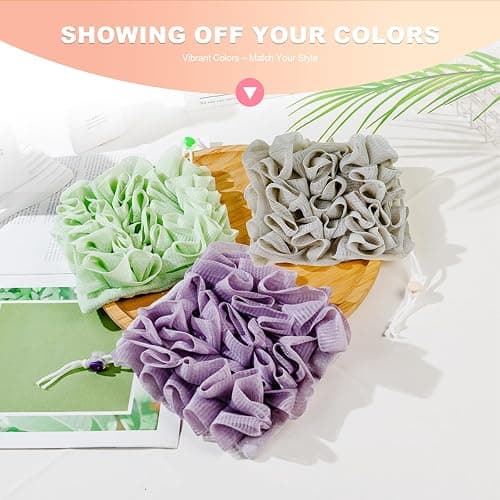 3-Pack Bar Soap Loofah Pouch, 2-in-1 Loofah Washcloth Combo with Soap Pocket, Rich-Lather Shower Sponge for Exfoliating, Home Gym Travel thumbnail 5