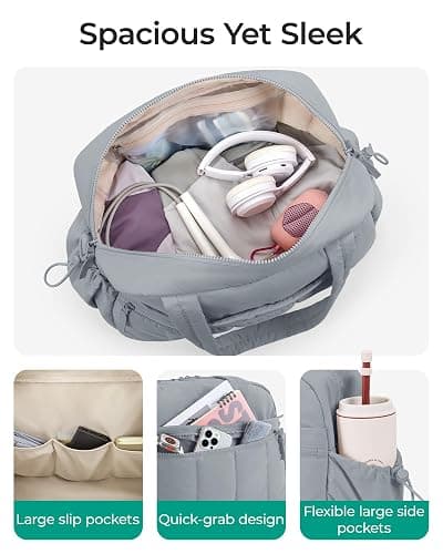 BAGSMART Gym Bag for Women, Duffle Bag for Travel with Wet Pocket, Lightweight Carry on Weekender Duffel, Water Resistant thumbnail 3