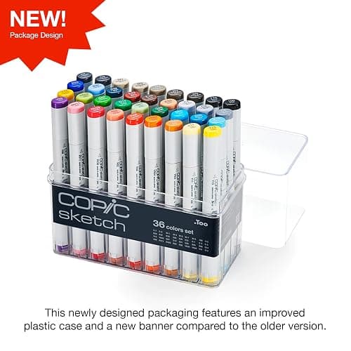 Copic Sketch, Alcohol Markers, 36 Colors Dual Tip Art Markers for Adults, Permanent Blendable Markers for Coloring, Drawing & Illustration – Professional Quality Set thumbnail 2
