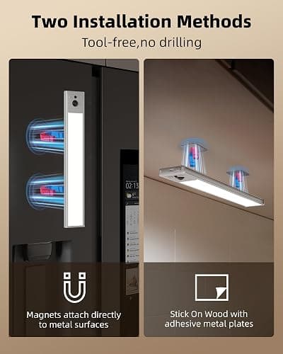 EZVALO 5-Pack Under Cabinet Lighting, 3300mAh Rechargeable Motion Sensor Light, 12inch Magnetic Closet Lights with Dimmable & 3 Color Temps, Wireless Motion Activated Lights with Remote for Kitchen thumbnail 6