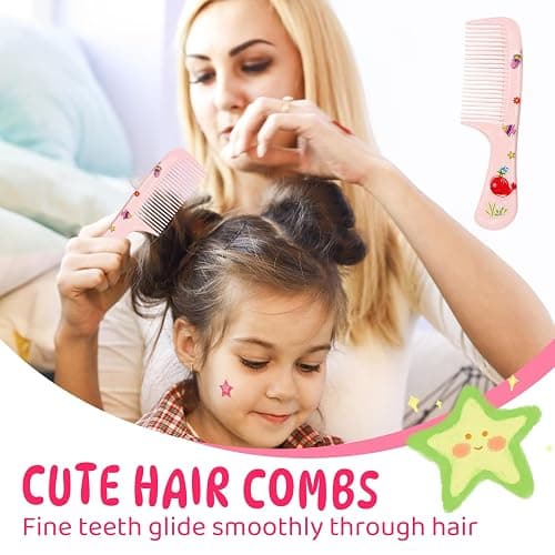Cute Baby Hair Comb Set for Girls - 8Pcs Tooth Comb & Rat Tail Comb for Toddlers, Kids - Mini Plastic Travel Comb for Detangling, Styling, Parting - Anti-Static for Wet/Dry Hair thumbnail 3