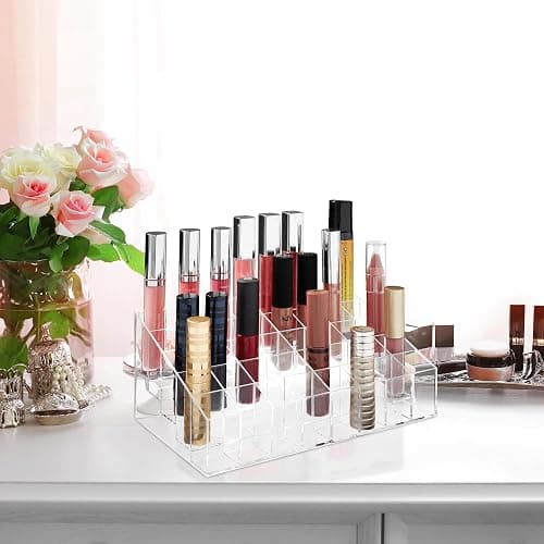 Casafield 40 Slot Acrylic Lipstick & Makeup Organizer - Cosmetic Display Case - Clear thumbnail 2