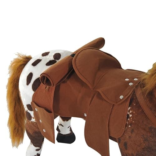 Qaba Sound-Making Ride On Horse for Toddlers 3-5, with Neighing and Galloping Sound, Stuffed Animal Horse Toy for Kids with Padding, Soft Feel, Brown thumbnail 8