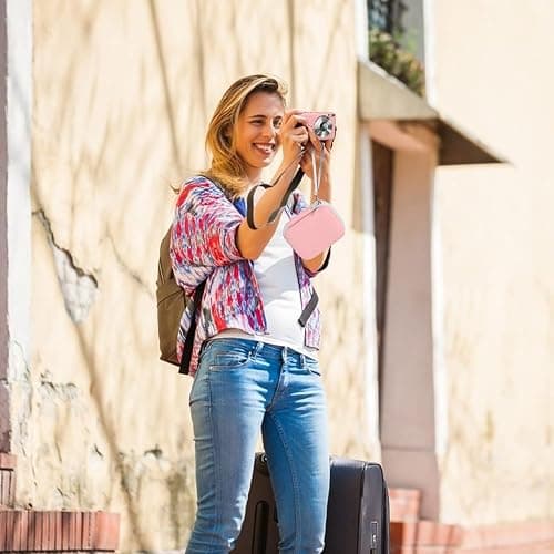 Leayjeen Digitalkamera Tasche kompatibel mit Umipyiza/YLSHGXFC/Umipyiza/CAMKORY/AOREGRE/Duluvulu/Kodak/Nicamery, Fotokamera Tasche, Eva-Hartschalendesign (nur Hülle) Rosa thumbnail 7