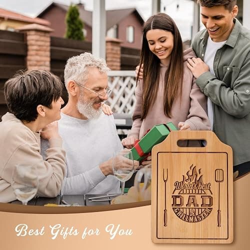 AceThrills Father Day Gift for Dad Gift for Dad from Daughter Son Wife, Birthday Gift for Dads Gifts Who Wants Nothing - Engraved Bamboo Cutting Board 13.78"L x 9.84"W x 0.4"Th thumbnail 7