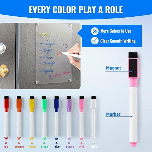 2 Pack 12''*8'' Acrylic Magnetic Whiteboard for Fridge thumbnail 7