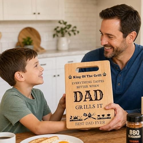 Fathers Birthday Day Gift for Dad from Daughter Son, Dad Cutting Board for New Bonus Dad, Stepdad, Daddy, Father, Best Dad Gifts, Unique Grilling Gift for Dad Who Wants Nothing, Birthday Gift for Dad thumbnail 2
