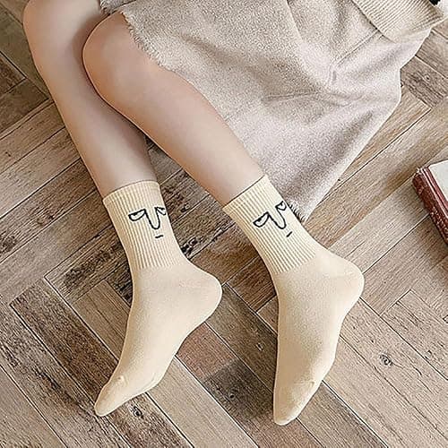Meloday 10 PACK Crazy Funny Emotion Crew Socks Soft Cotton - 10 different fun designs and color per pack thumbnail 6