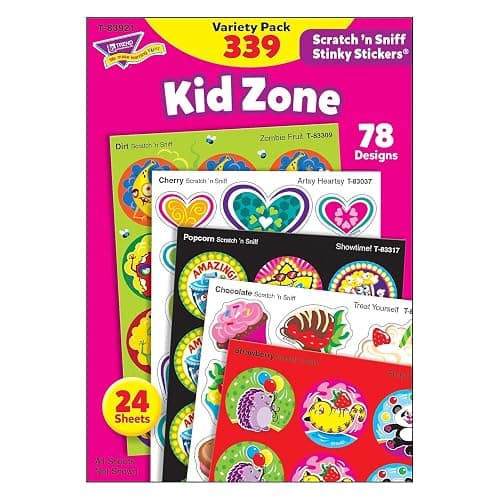 Kid Zone Stinky Stickers Variety Pack by TREND Enterprises, Inc.; 339 ct.; 78 Designs, 8 scents - Image 1