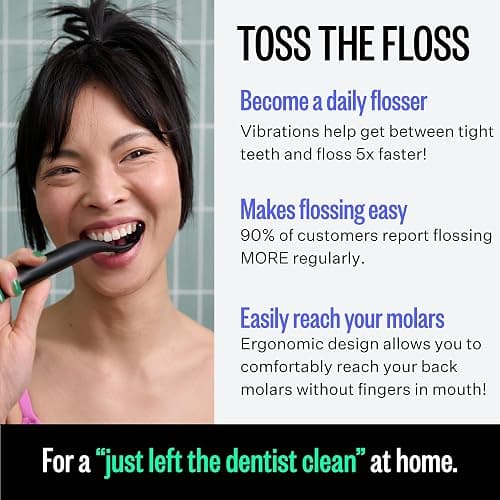 FLAUS Electric Flosser (Oprah's List, Shark Tank) 3 Speeds + 45 Refill Heads (Gentle Gliding Floss for Sensitive Gums) Water Flosser Alternative, Dentist Recommended Tooth Flossers Dental Floss Picks thumbnail 5