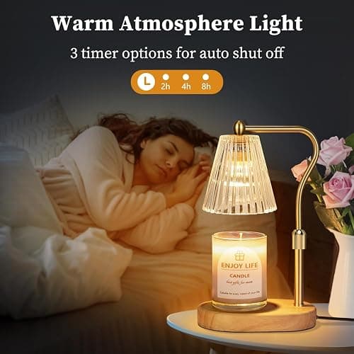 seenlast Candle Warmer Lamp with Timer Dimmer Adjustable Height for New Home Bedroom,Mothers Day Gifts,Vintage Home Decor for Scented Jar thumbnail 5