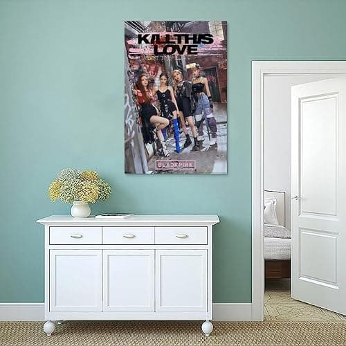 Blackp-ink Poster, Musikband, Kpop-Gruppe, Vintage-Cover-Poster für Zimmer, ästhetische Leinwand, Wandkunst, Schlafzimmerdekoration, 30 x 45 cm thumbnail 4