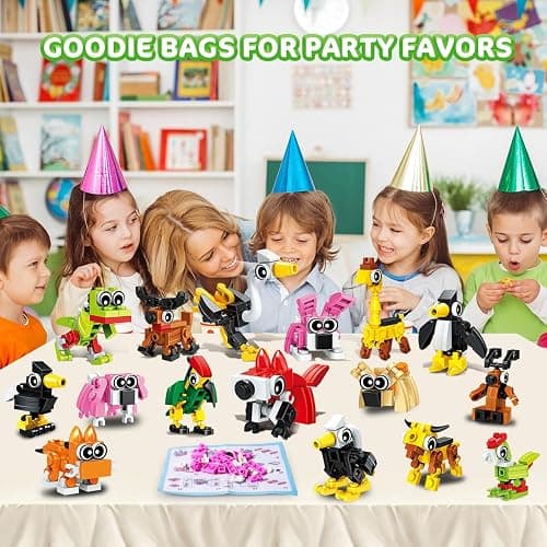 HOGOKIDS 60 Kinds Party Favors for Kids, 20 Pack 3-in-1 Animals Building Block Toy Sets for Goodie Bags Stocking Stuffer Classroom Prizes Birthday Christmas Easter Gifts for Boys Girls Ages 6-12+ thumbnail 5
