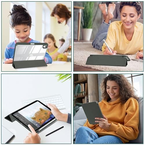 ProCase Hülle für iPad 10. /11. Generation 2022 10,9 Zoll 2025 11" (A16) mit Stifthalter, Stoßfeste Smart Case Cover mit transparenter Rückseitenschale Schutzhülle -Olivegrün thumbnail 8