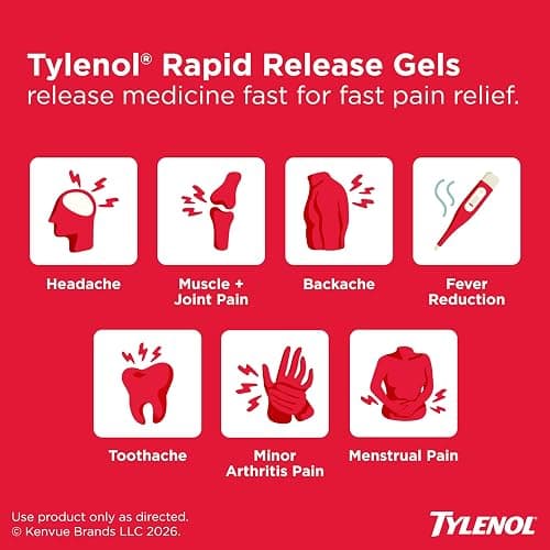 Tylenol Extra Strength Rapid Release Gels, 500 mg Acetaminophen, 100 Ct thumbnail 2