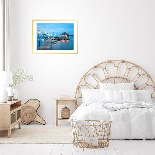 JCJMY 20x28 Picture Frame with 18x24 Mat, Display Photo 18x24 with Mat or 20 x 28 Without Mat, Wall Hanging Large 20 by 28 Poster Frame with Plexiglass, Gold thumbnail 6
