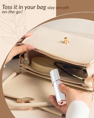 Facial Hair Removal for Women: Painless Rechargeable Face Shaver Electric Hair Remover Device for Peach Fuzz Upper Lip Chin (White) thumbnail 4