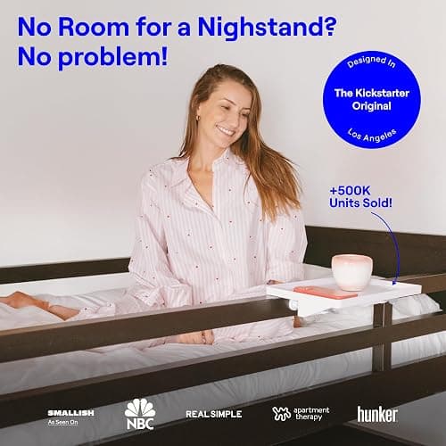 Bedside Shelf for Dorm Room-white thumbnail 2