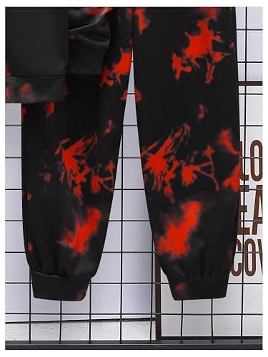 WDIRARA Boy's 2 Piece Outfits Colorful Graphic Print Long Sleeve Hoodie and Sweatpants Set Tracksuit thumbnail 5
