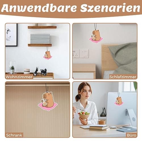 2 Stück Capybara Duftbaum Auto Lustige Car Air Freshener, Duftbaum Personalisiert, Duftspender Lufterfrischer für Autos, Capybara Geschenke, Duftspender für Autos, Schränke, Wohnzimmer, Schlafzimmer thumbnail 6