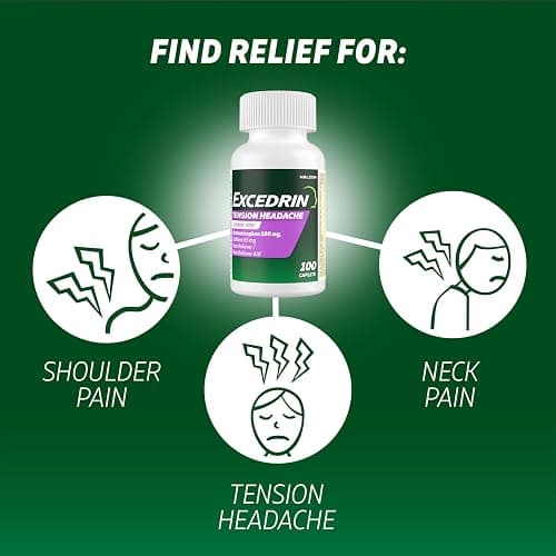 Excedrin Tension Headache Relief Caplets, Acetaminophen 500mg, Caffeine 65mg, Pain Reliever, Aspirin-Free, 100 Count thumbnail 3