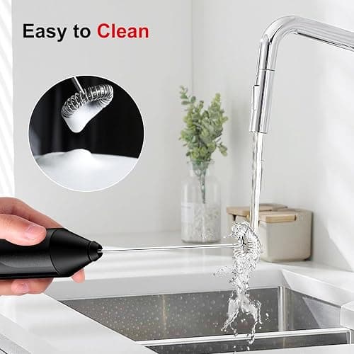 Bonsenkitchen Milk Frother Handheld, Electric Milk Foam Maker with Stainless Steel Whisk, Hand Drink Mixer for Coffee, Lattes, Cappuccino, Matcha, Battery Operated, Electric Stirrer Coffee Mixer Wand thumbnail 6