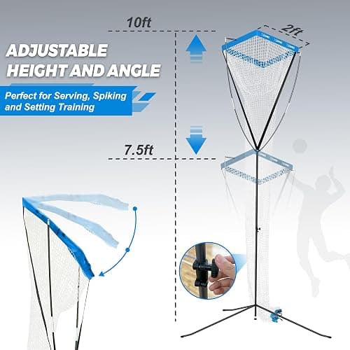 JOLORLY Volleyball Setter Trainer Net, Adjustable Height for Indoor and Outdoor Practice, Perfect for Serving, Spiking, and Setting Training Equipment thumbnail 4