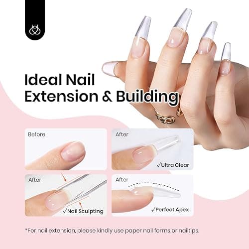 Beetles Low Heat Hard Gel-Mint Sheer Clear Builder Nail Gel,1 oz 9 in 1 Nail Extension,Sculpting,Building Instant Apex for Salon Professionals,UV & LED Lamp Cured Needed thumbnail 4
