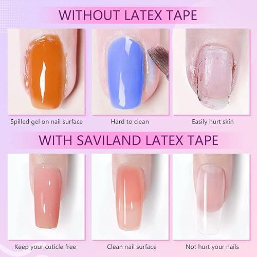 SAVILAND Gel Polish Liquid Latex for Nails: 15ML Nail Latex Peel Off Nail Polish Barrier Cuticle Guard Protector for Airbrush Nail Art Liquid Latex with Tweezers Home DIY Nail Art Salon for Women thumbnail 4