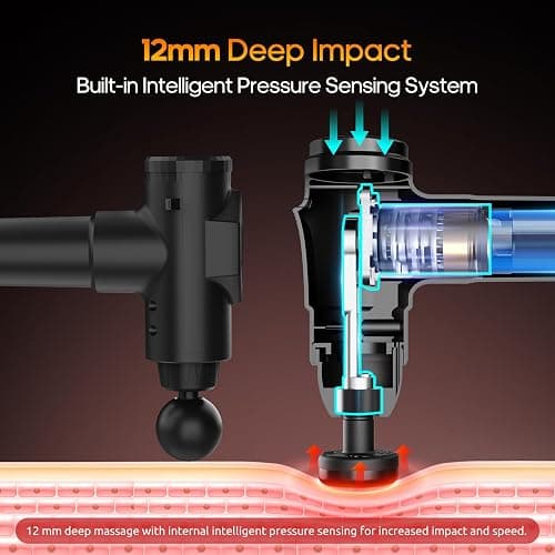 AERLANG Massage Gun with Heat Deep Tissue Back Massager Neck Massager for Pain Relief,Muscle Percussion Massage Gun, Birthday Gifts for Men Women Dad him Handheld Message Gun with 7Heads&Silent thumbnail 6