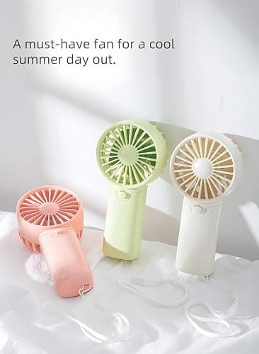 Mini Portable Fan, (2 x AAA Batteries, Batteries Not Included) Lightweight Handheld Fan Perfect for Outdoor, Travel, Office, Hiking and Camping - Green thumbnail 3