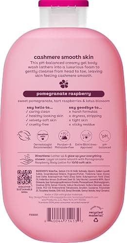 eos Cashmere Body Wash – Pomegranate Raspberry, Moisturizing Body Wash, Creamy Gel Formula, with Shea Butter, Glycerin, Vitamin E, pH Balanced, Sensitive Skin, Vegan, 16 fl oz thumbnail 9